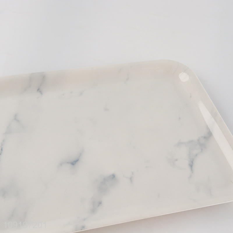 New Arrival Marble Pattern Plastic Serving Tray Plastic Serving Platter
