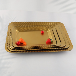 New Product Gold Plastic Serving Tray Plastic Food Serving Platter