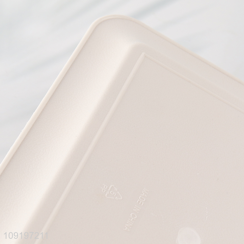 China Imports Plastic Serving Tray Wood Grain Plastic Serving Platter