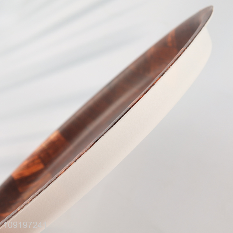 Factory Price Serving Tray Wood Grain Plastic Fruits Serving Platter