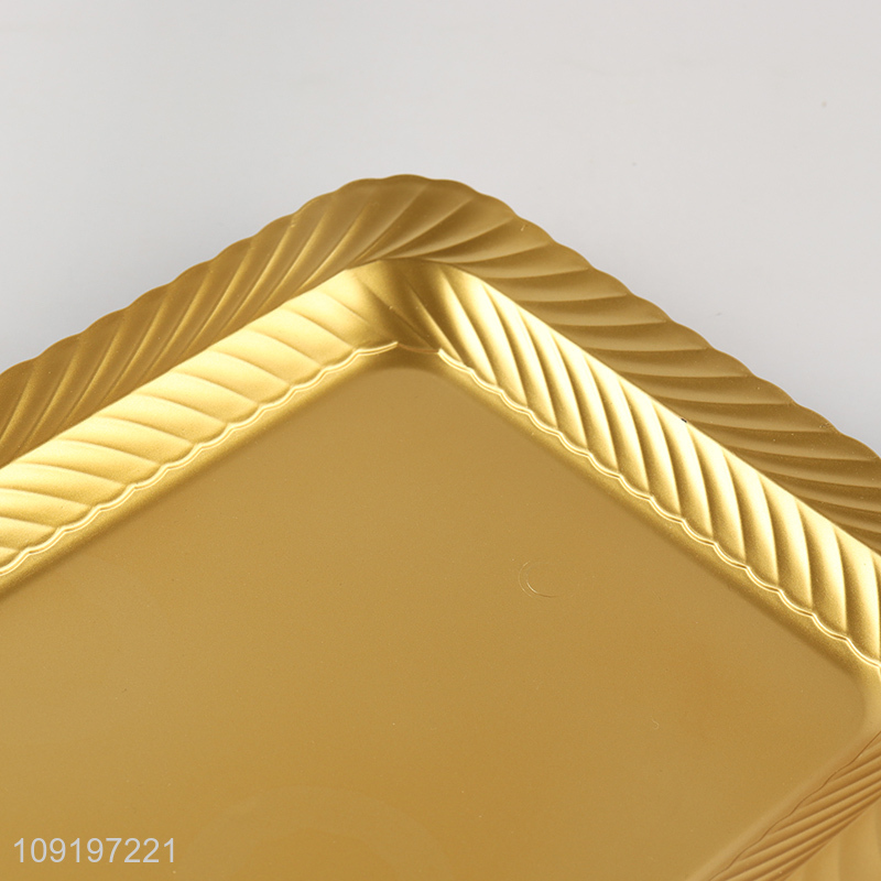New Product Gold Plastic Serving Tray Plastic Food Serving Platter