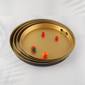 New Product Gold Plastic Serving Tray Unbreakable Fruits Serving Tray