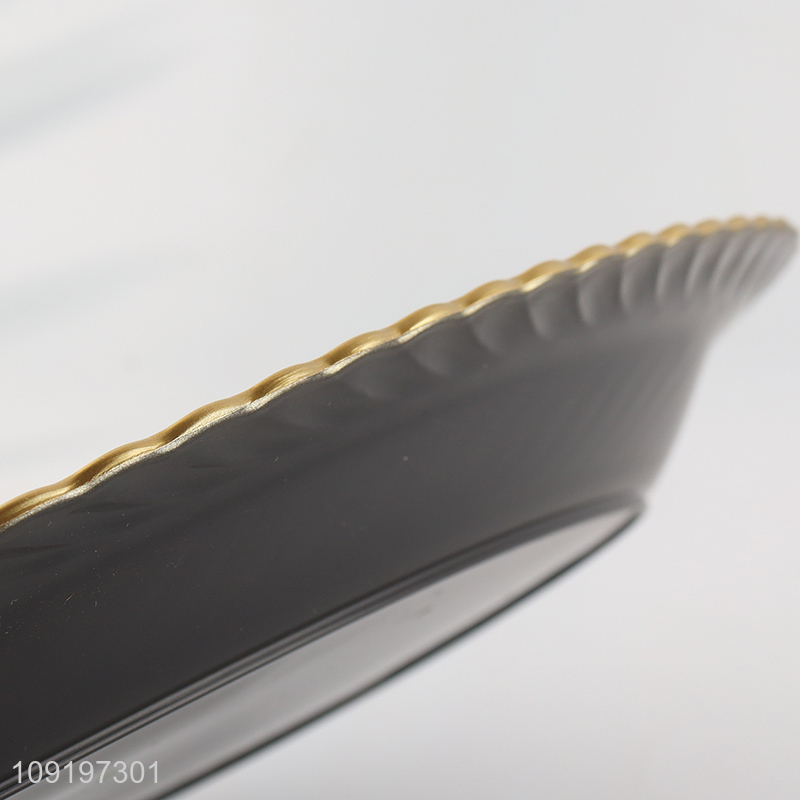 Online Wholesale Gold Plastic Serving Tray Reusable Serving Platter
