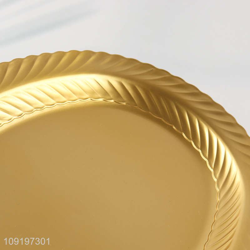 Online Wholesale Gold Plastic Serving Tray Reusable Serving Platter