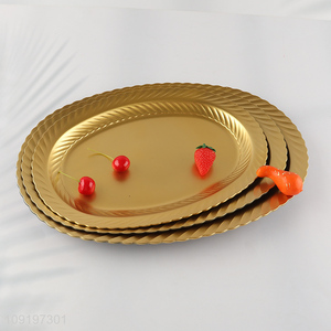 Online Wholesale Gold Plastic Serving Tray Reusable Serving Platter