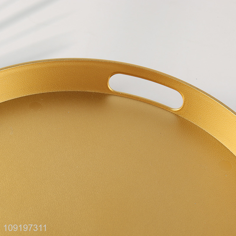 New Product Gold Plastic Serving Tray Unbreakable Fruits Serving Tray