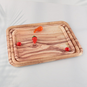 China Imports Plastic Serving Tray Wood Grain Plastic Food Serving Tray