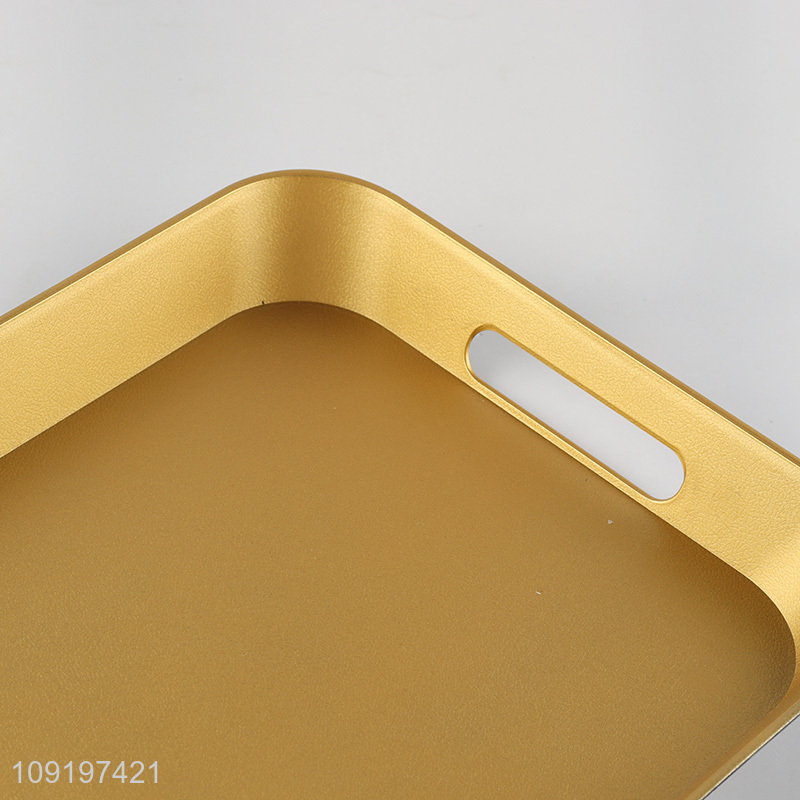 Factory Price Gold Plastic Serving Tray Serving Platter with Handles
