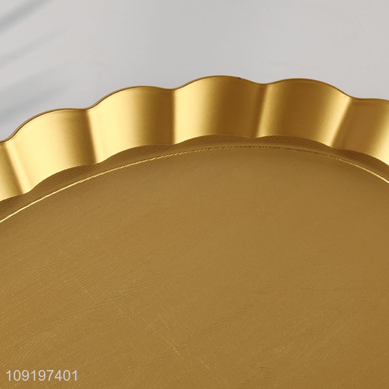 New Product Gold Plastic Serving Tray Reusable Fruits Desserts Platter