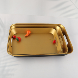 Factory Price Gold Plastic Serving Tray Serving Platter with Handles
