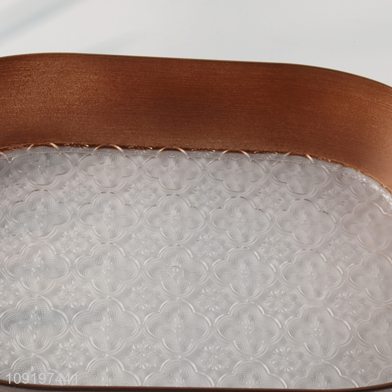 Factory Supply Serving Tray Plastic Fruit Serving Platter with Handles