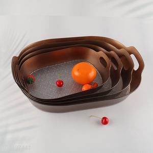 Factory Supply Serving Tray Plastic Fruit Serving Platter with Handles