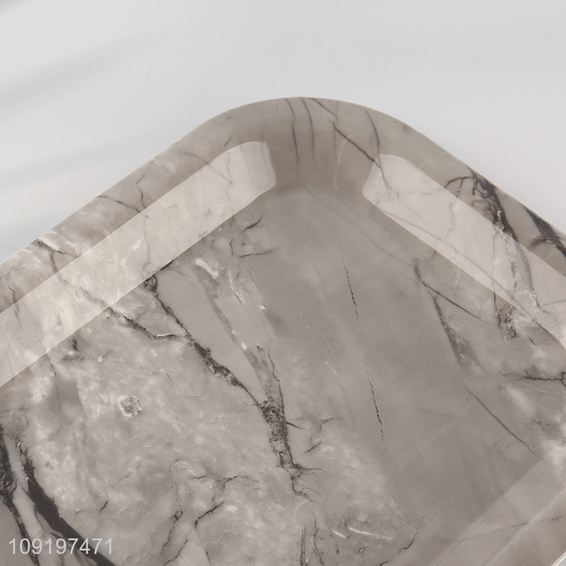 New Arrival Plastic Serving Tray Marble Pattern Plastic Serving Platter