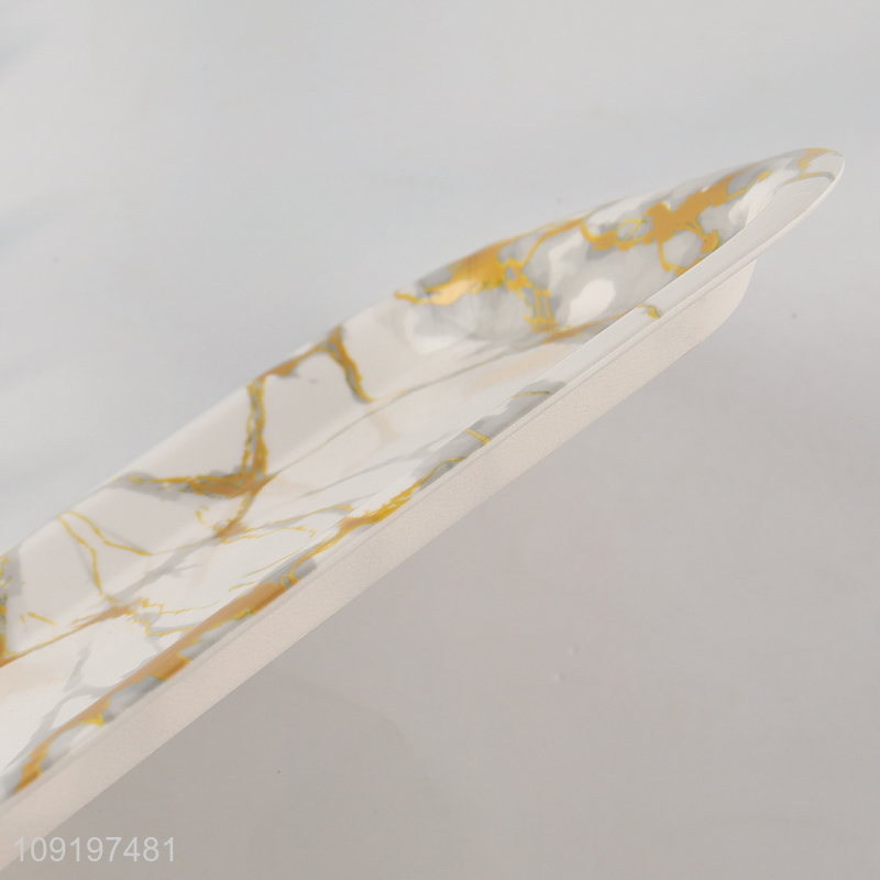 Hot Selling Marble Pattern Serving Tray Plastic Fruits Serving Platter