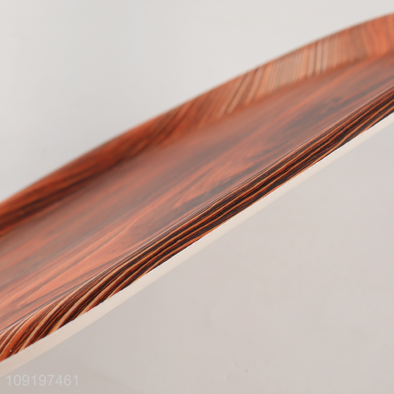 Good Quality Wood Grain Plastic Serving Tray Serving Platter Wholesale