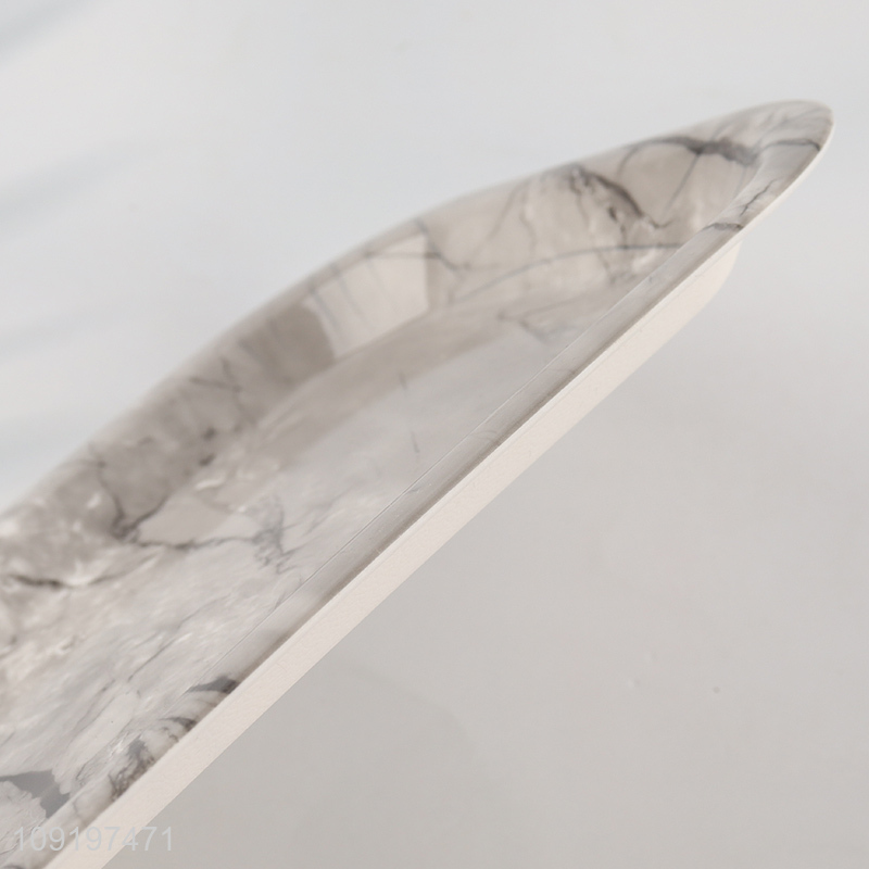 New Arrival Plastic Serving Tray Marble Pattern Plastic Serving Platter