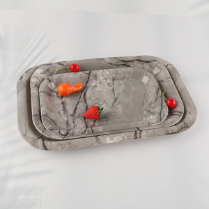 New Arrival Plastic Serving Tray Marble Pattern Plastic Serving Platter