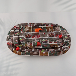 New Product Plastic Serving Tray Christmas Platter for Cookies Dinner