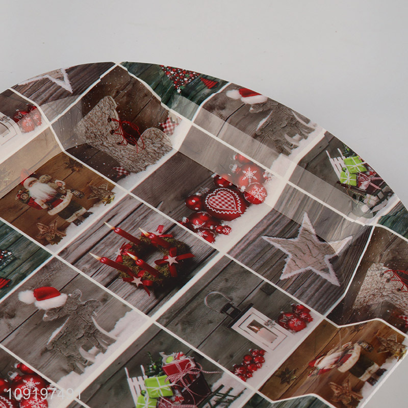 New Product Plastic Serving Tray Christmas Platter for Cookies Dinner
