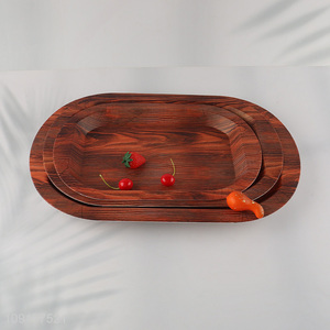 China Imports Plastic Serving Tray Custom Wood Grain Plastic Serving Tray