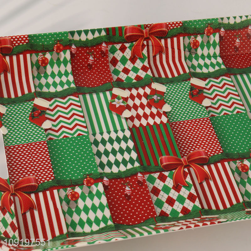 Good Quality Plastic Serving Tray Christmas Dessert Food Serving Tray
