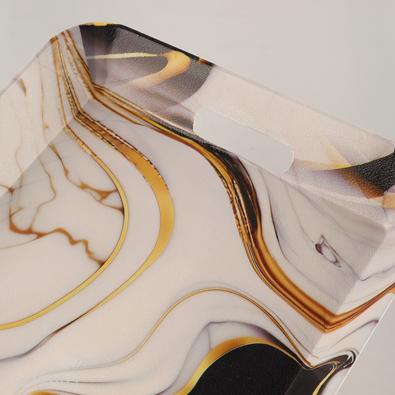 Hot Selling Marble Pattern Plastic Serving Tray for Desserts Cookies