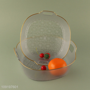 Factory Price Plastic Serving Tray Fruits Serving Tray with Handles