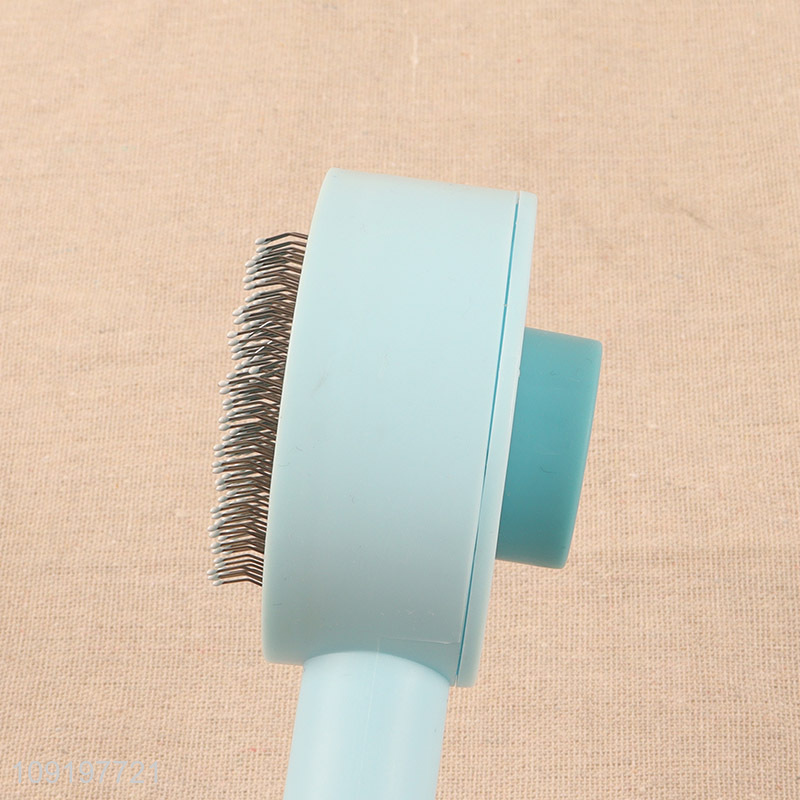 Online wholesale round self-cleaning pet hair comb pet hair remover brush