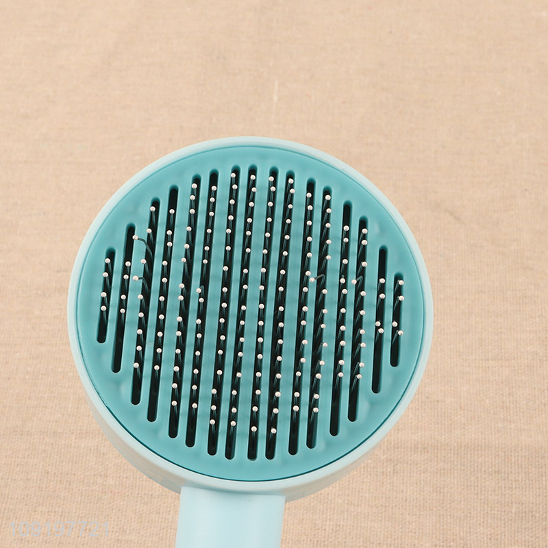 Online wholesale round self-cleaning pet hair comb pet hair remover brush