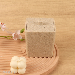 Top products square cotton swab storage tank storage jar with lid
