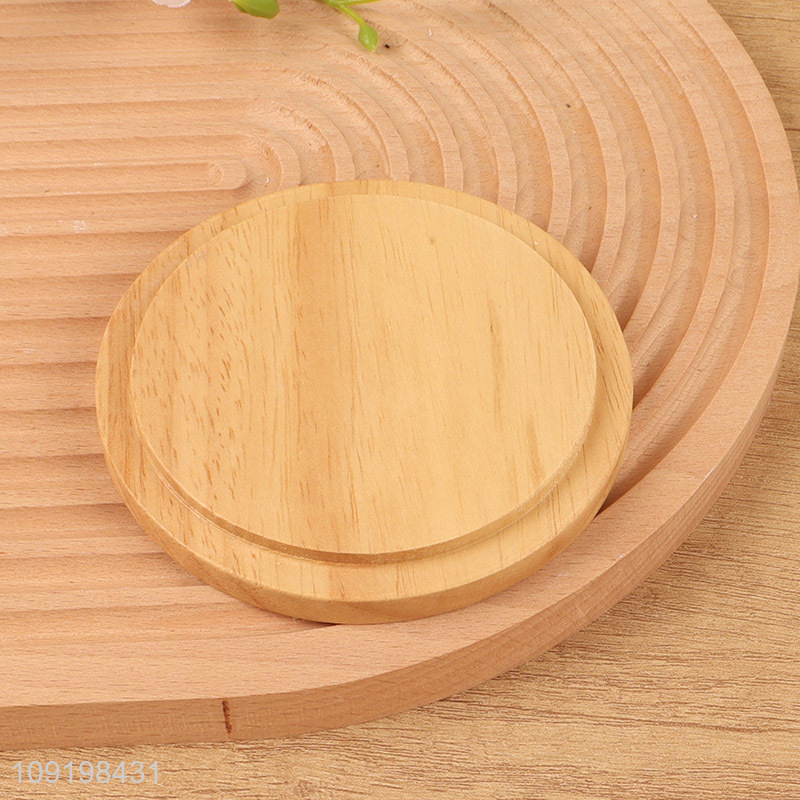 Good price round cotton swab storage tank storage jar with wooden lid