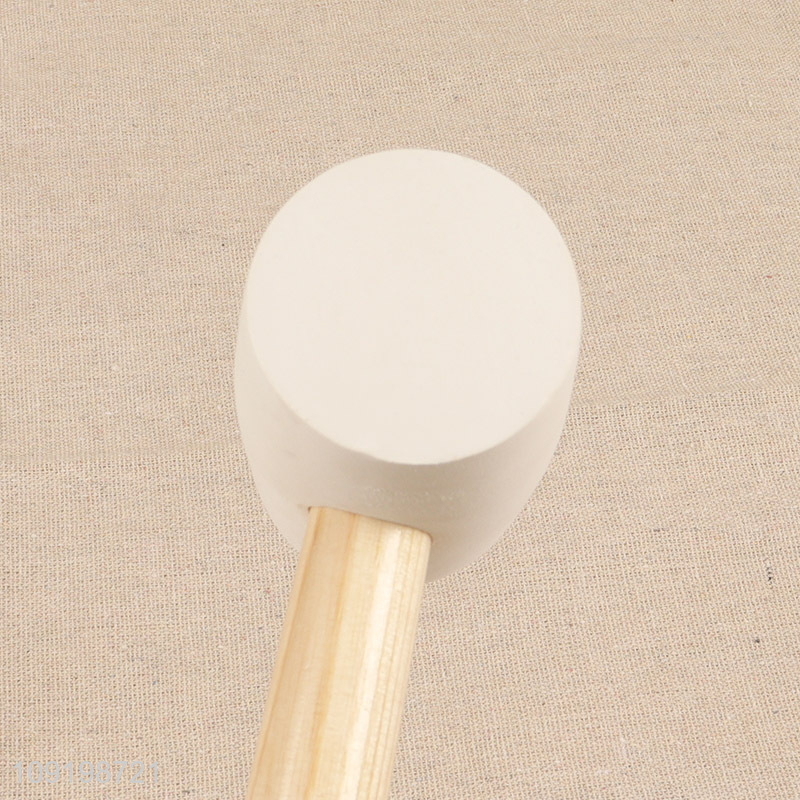 China supplier heavy duty hand tool shockproof rubber hammer with wooden handle