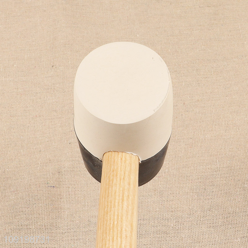 Good selling wooden handle heavy duty rubber hammer wholesale