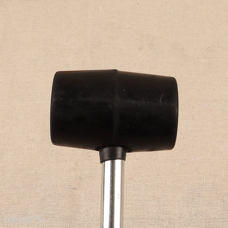 Yiwu market professional black heavy duty rubber hammer with steel handle