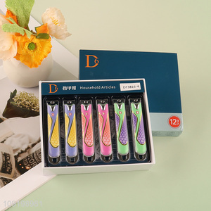 High Quality 12PCS Durable Carbon Steel Nail Clippers with Nail File