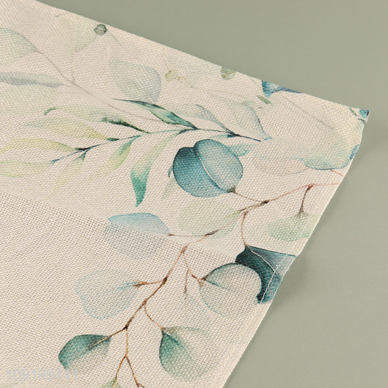 Wholesale Rectangular Leaf Printed Cloth Placemat for Dining Table Decor