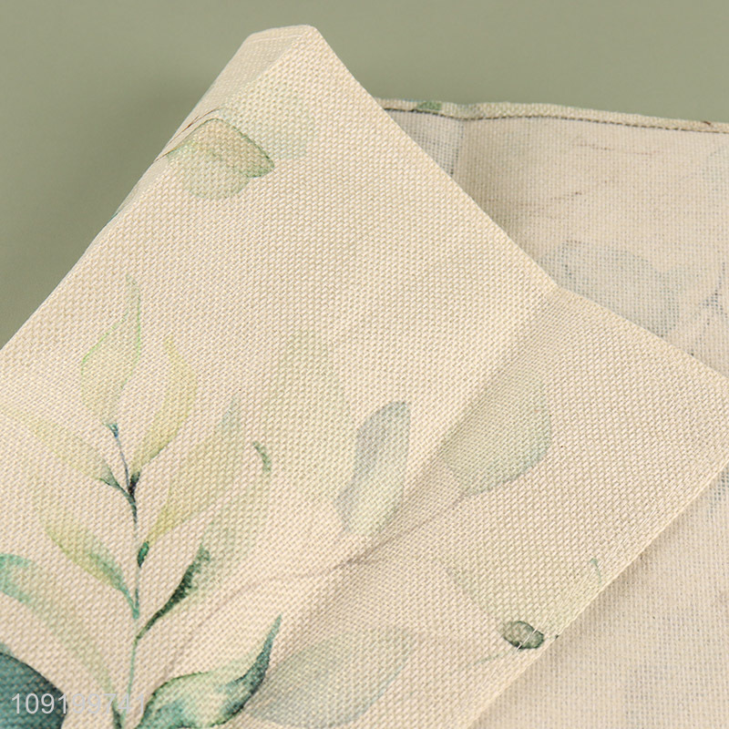 Wholesale Rectangular Leaf Printed Cloth Placemat for Dining Table Decor