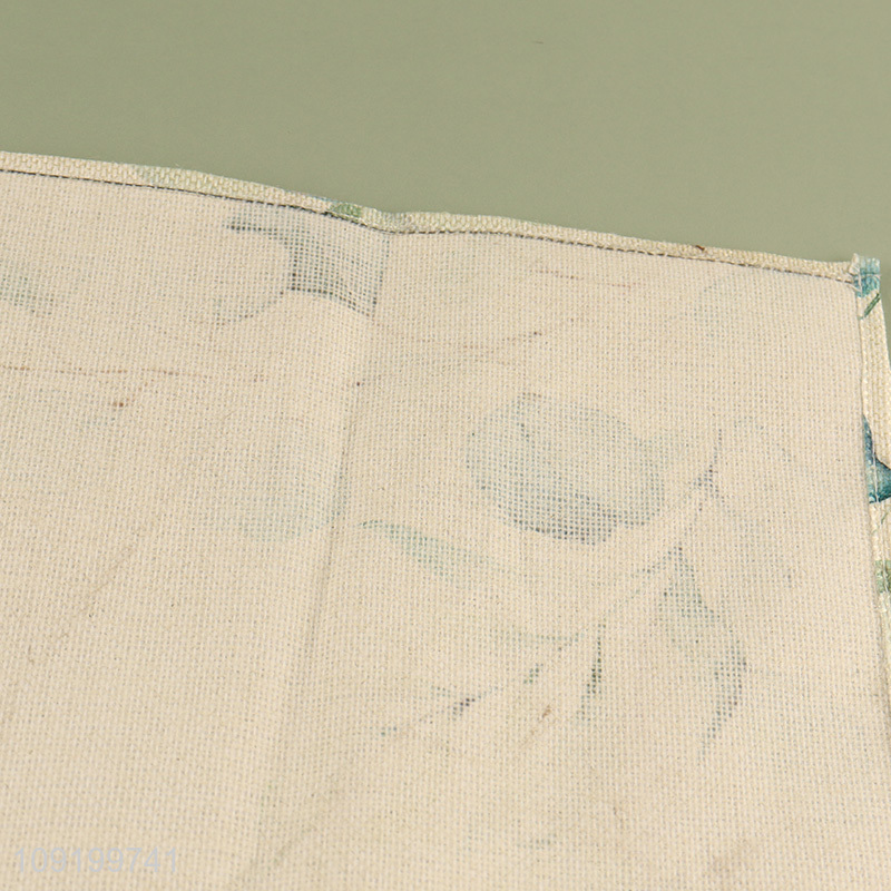 Wholesale Rectangular Leaf Printed Cloth Placemat for Dining Table Decor