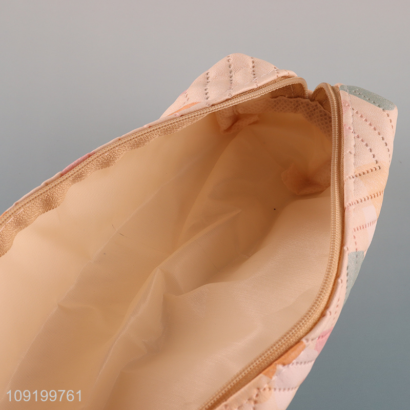 Wholesale Pu Leather Pencil Pouch Waterproof Makeup Bag for Women