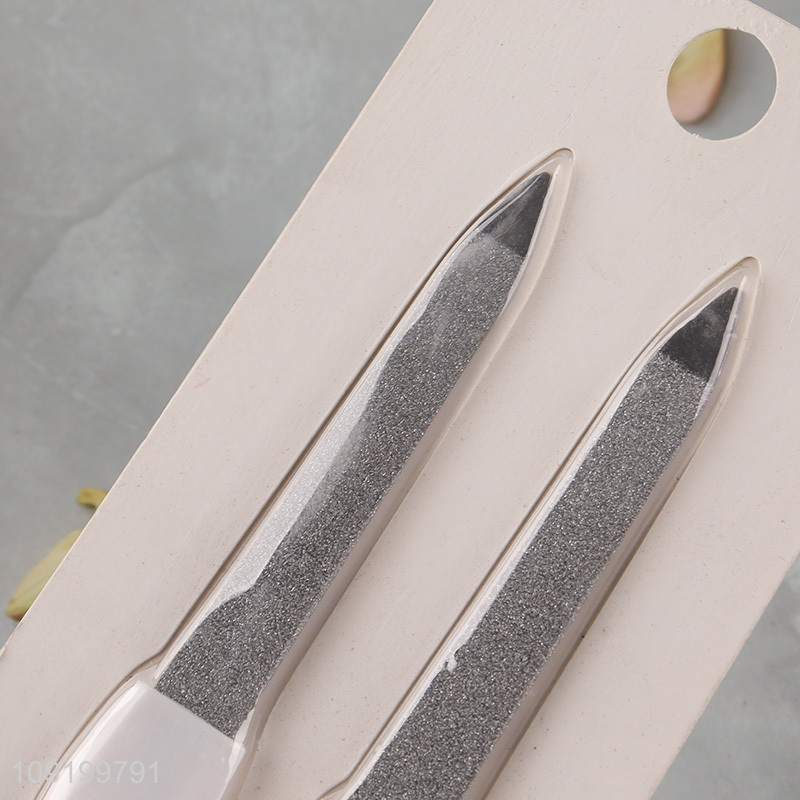 Good Quality 2 Pieces Double Sided Stainless Steel Nail Files Set