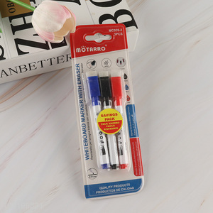New Arrival 3 Pieces Low Odor Dry Erase Whiteboard Marker with Eraser
