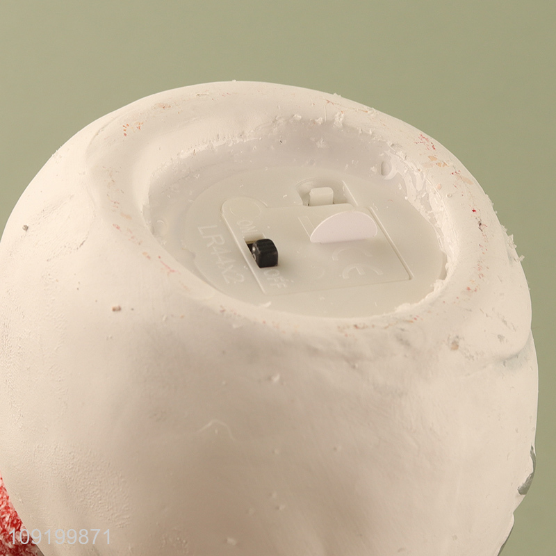 New Poduct Led Christmas Snowman Ornaments Ceramic Snowman Figurines