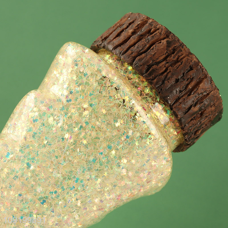 Hot Selling Led Lighted Glass Christmas Tree for Tabletop Decor