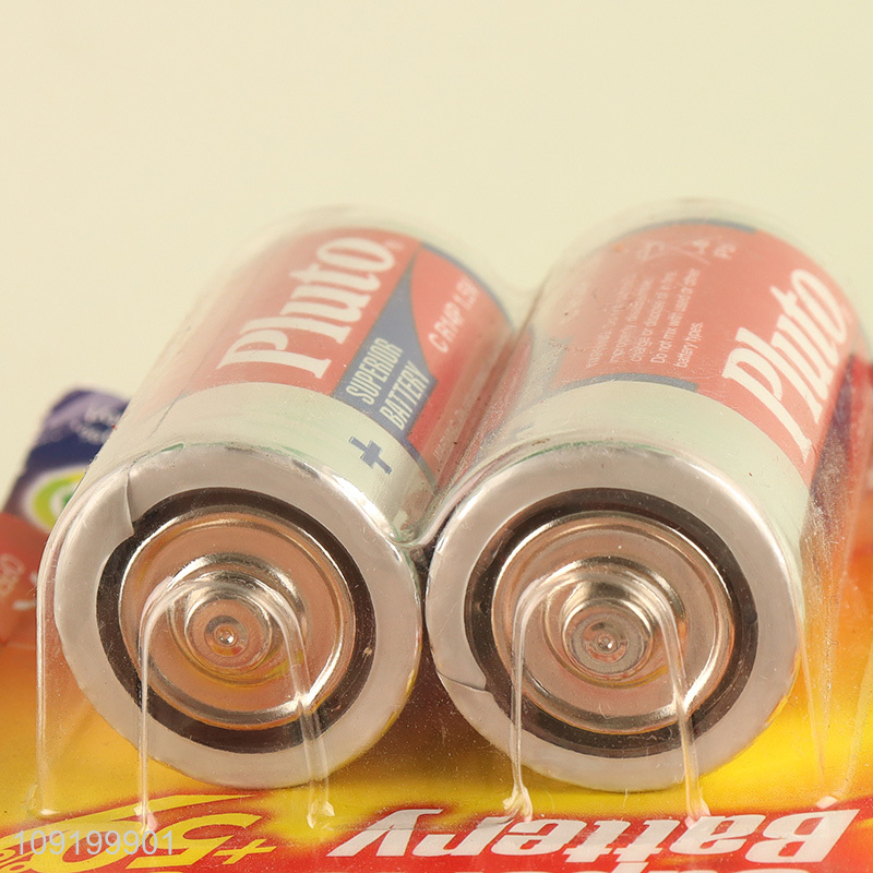Wholesale 2 Piece 1.5V C Batteries Long Lasting Zinc Manganese Batteries