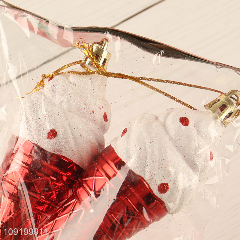 Hot Selling 2 Pieces Ice Cream Cone Ornaments Chritmas Tree Ornaments