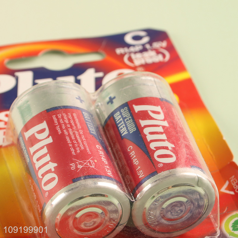 Wholesale 2 Piece 1.5V C Batteries Long Lasting Zinc Manganese Batteries