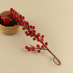 New Product Artificial Red Berries Branch Christmas Tree Hanging Ornaments