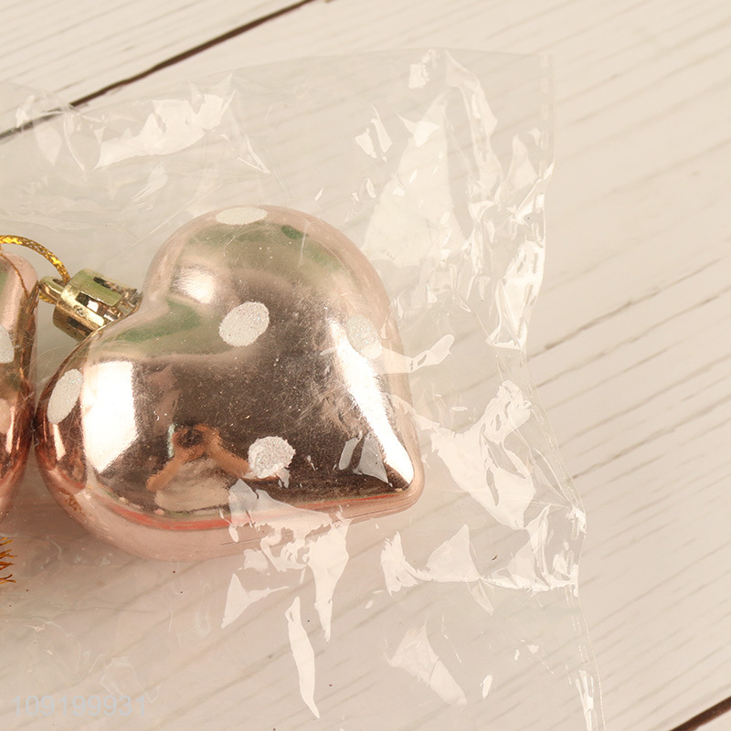 New Arrival 2 Pieces Christmas Tree Pendants Plastic Heart Baubles