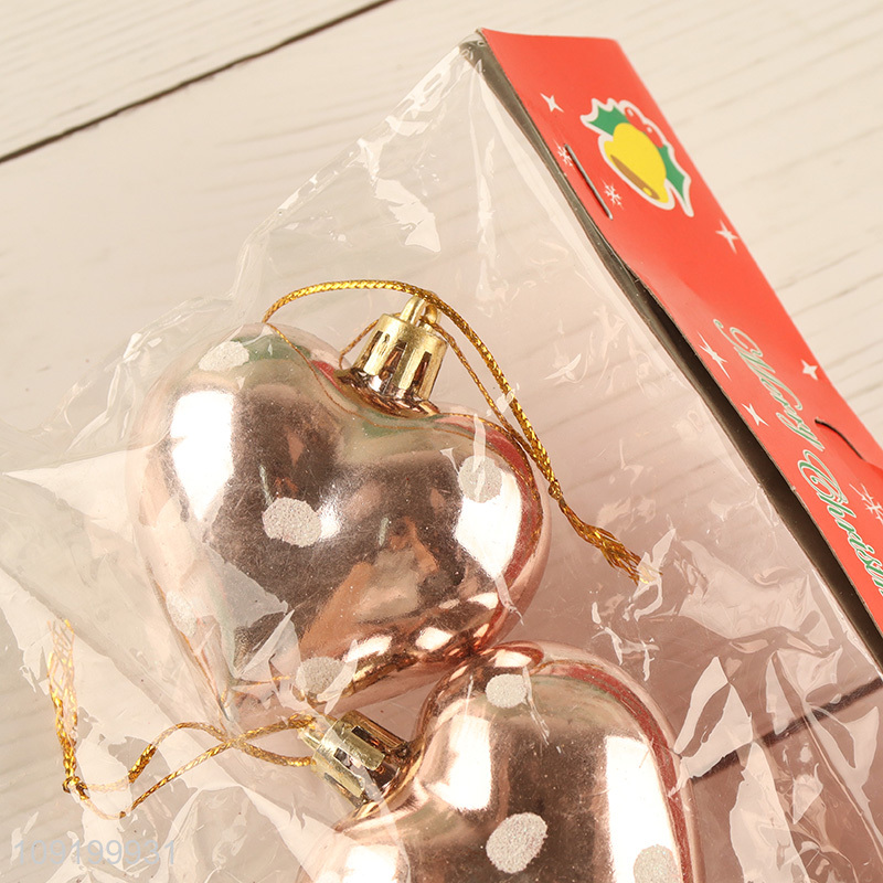 New Arrival 2 Pieces Christmas Tree Pendants Plastic Heart Baubles