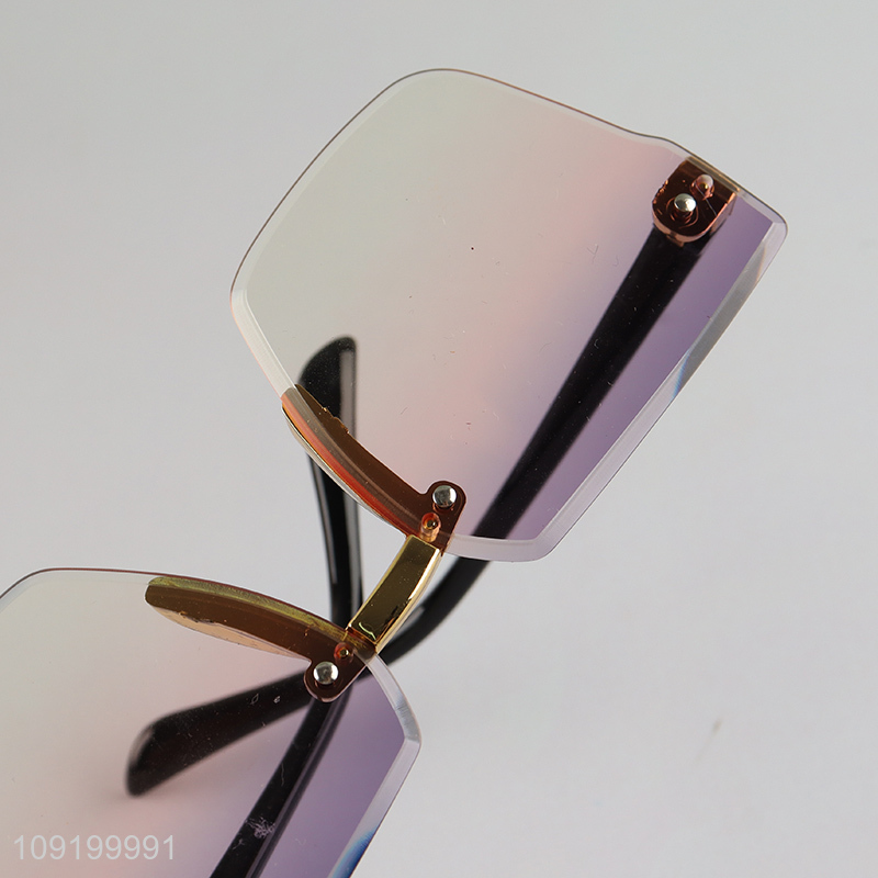 Good Quality Men Women Rimless Sunglasses Trendy Frameless Sunglasses